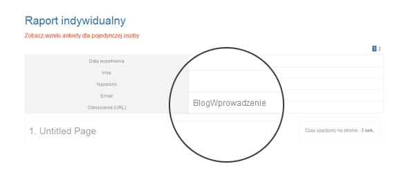 Raport indywidualny ankiety dla spersonalizowanego odniesienia
