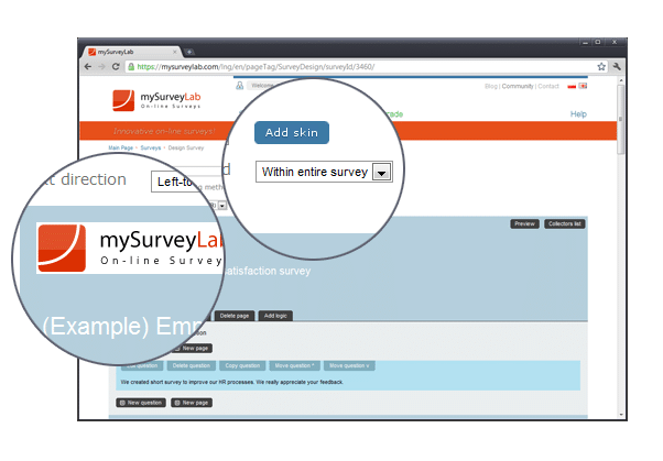 Customization and survey branding