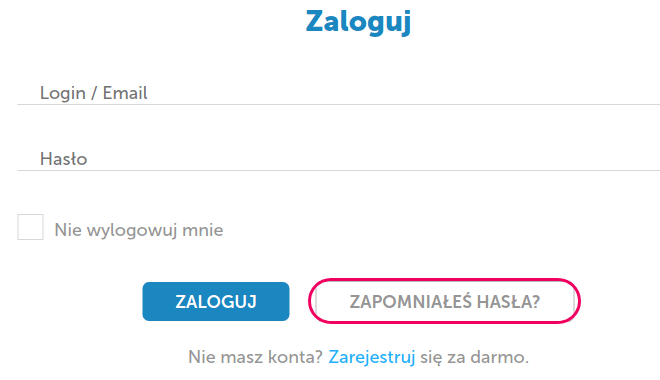 zapomniałeś hasła?