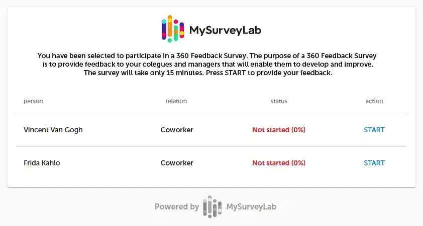 360 feedback mini panel screenshot