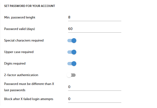 Set password