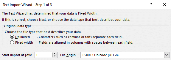 Import survey results to excel (data type)