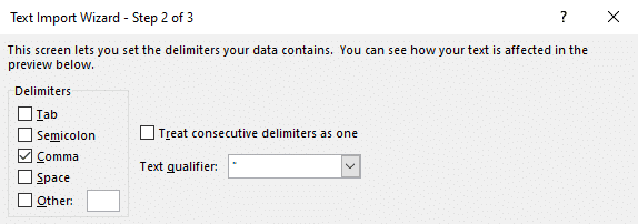 Import survey responses to Excel (delimiters)