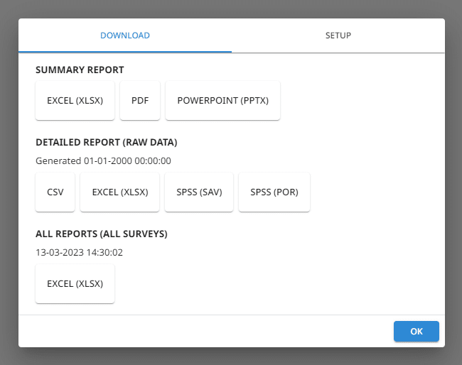 Export data