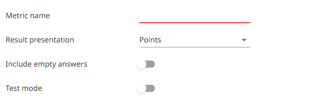 Metric setup