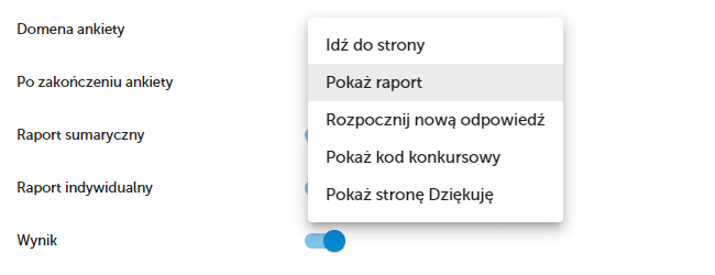 Raport po zakończeniu ankiety