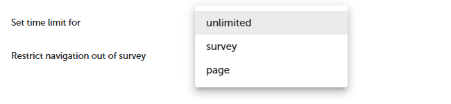 Set time limit for survey or page