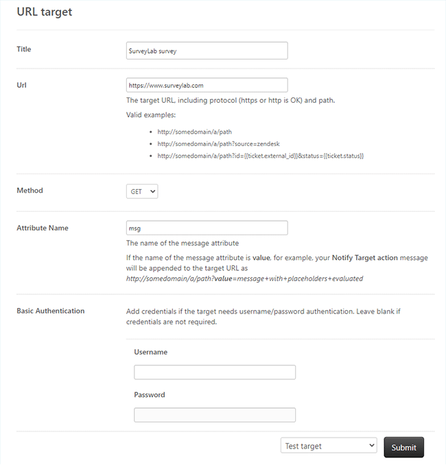 Extensions configuration