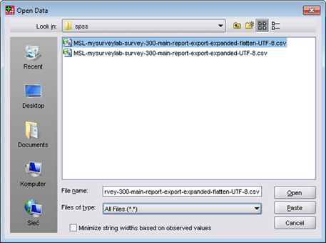 SPSS - CSV import tutorial (step 2)