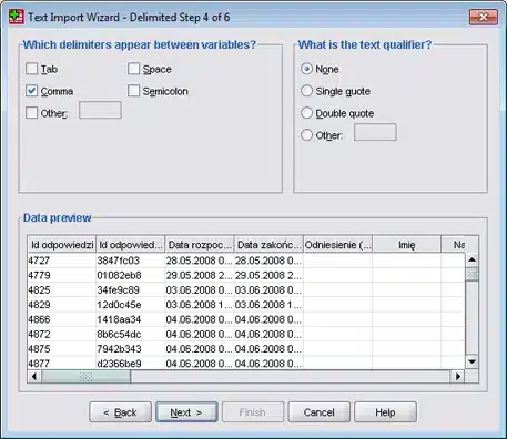SPSS - CSV import tutorial (step 6)