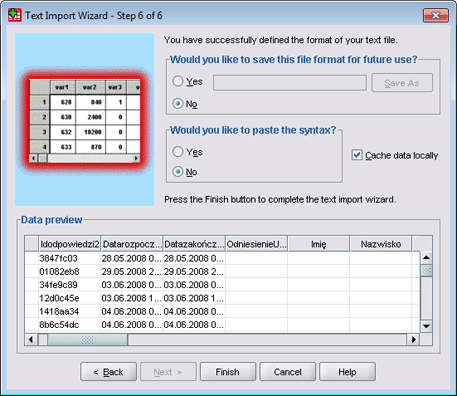 SPSS - CSV import tutorial (step 8)