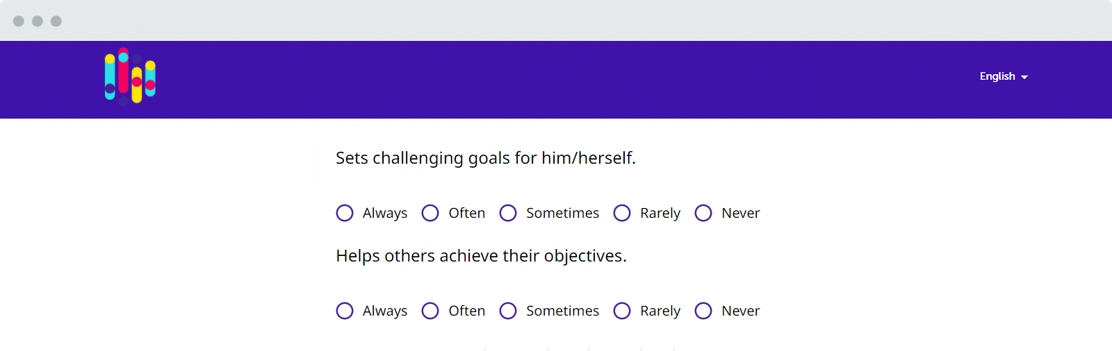 Survey example - performance review