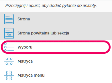 pytanie wyboru