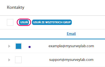 usuń kontakty