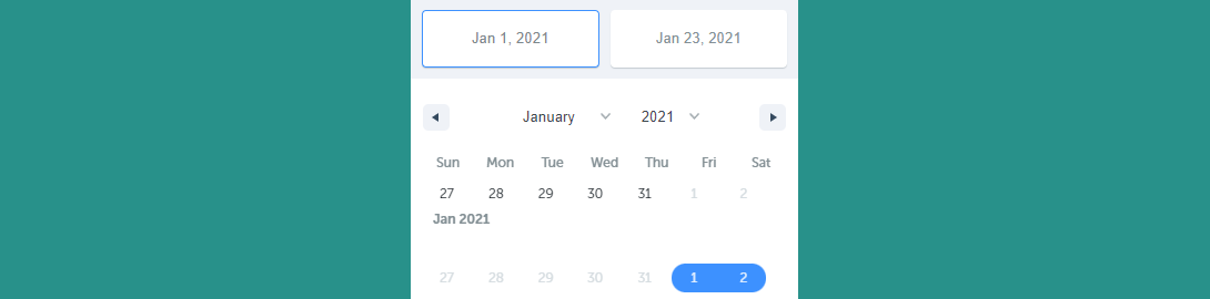 Calendar filter