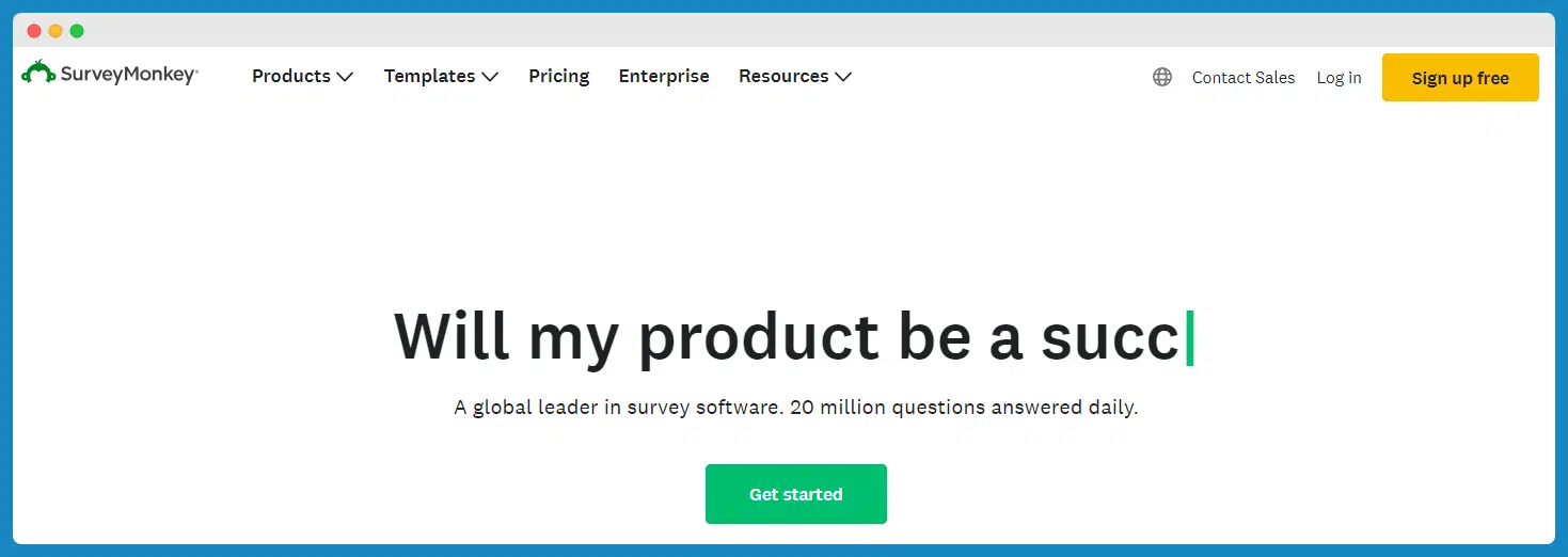 Survey Monkey's website
