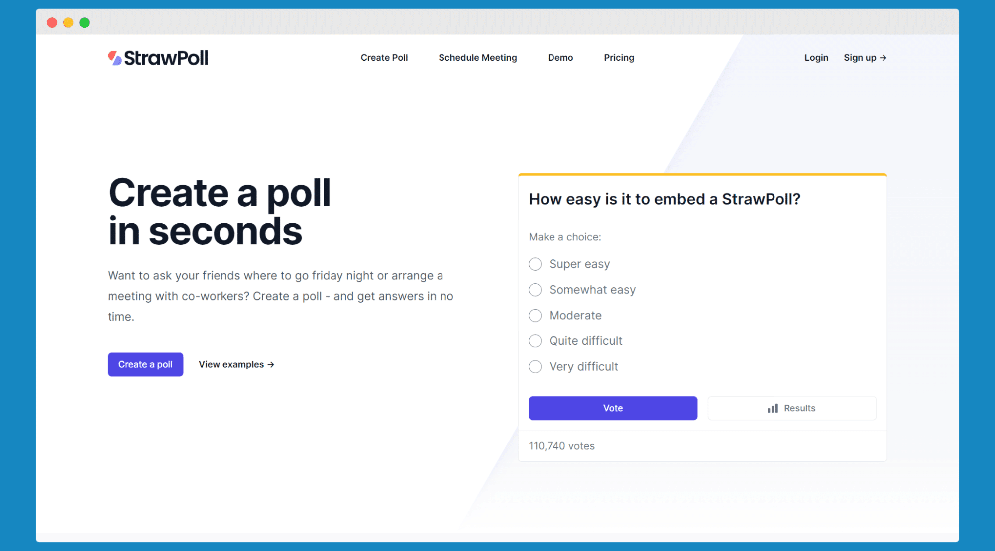 StrawPoll's website