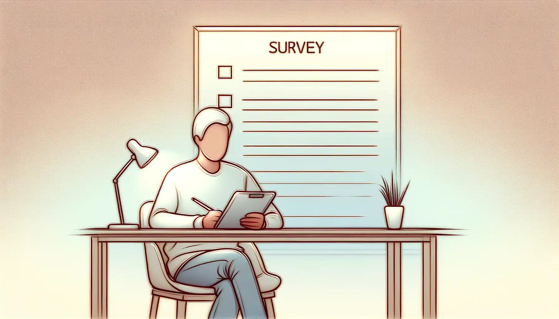 a person filling in a survey