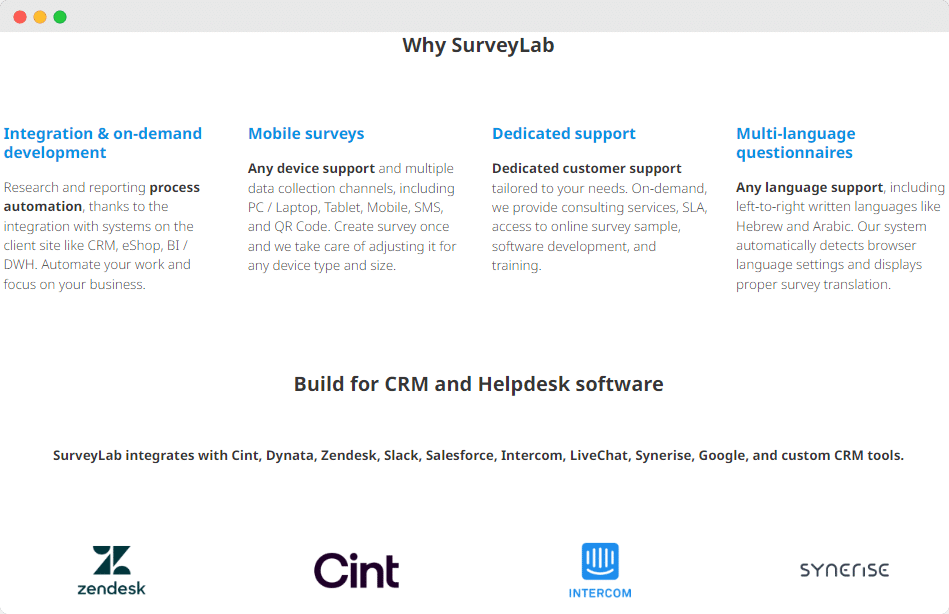 Surveylab's feature
