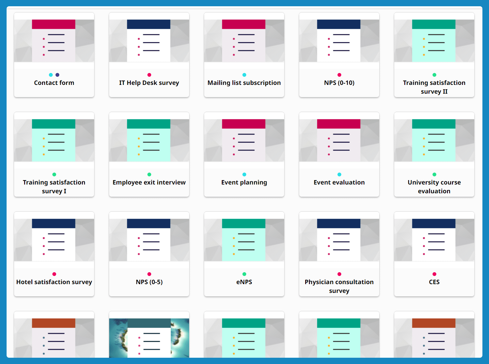 Surveylab's question types