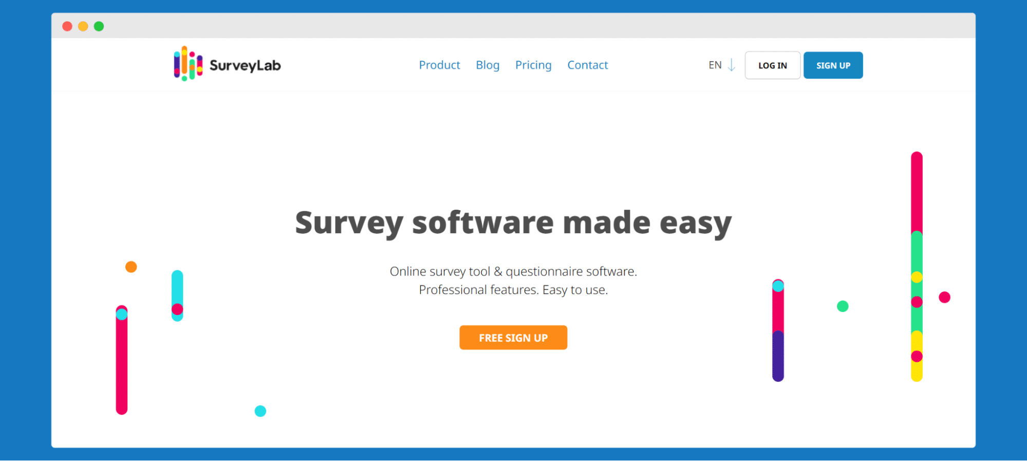 Surveylab's homepage -a tool for quota sampling