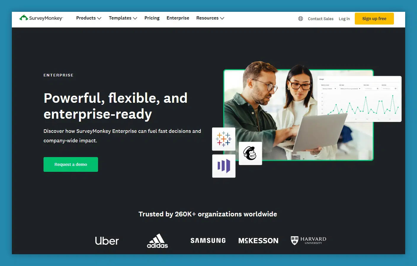 Enterprise survey software example: SurveyMonkey