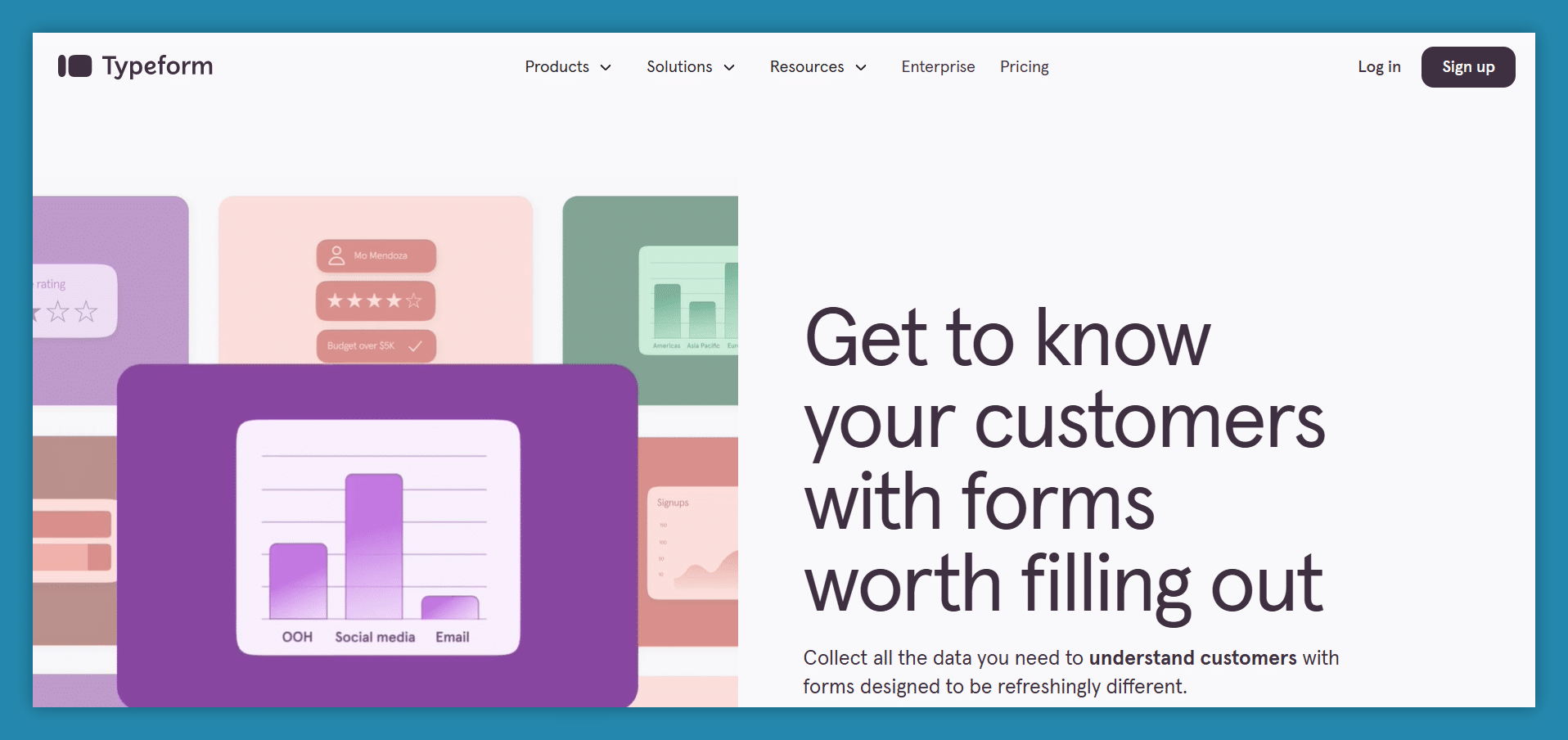 Typeform easy to setup form designer solution allowing you to create many types of documents e.g. forms, surveys, etc. - main website