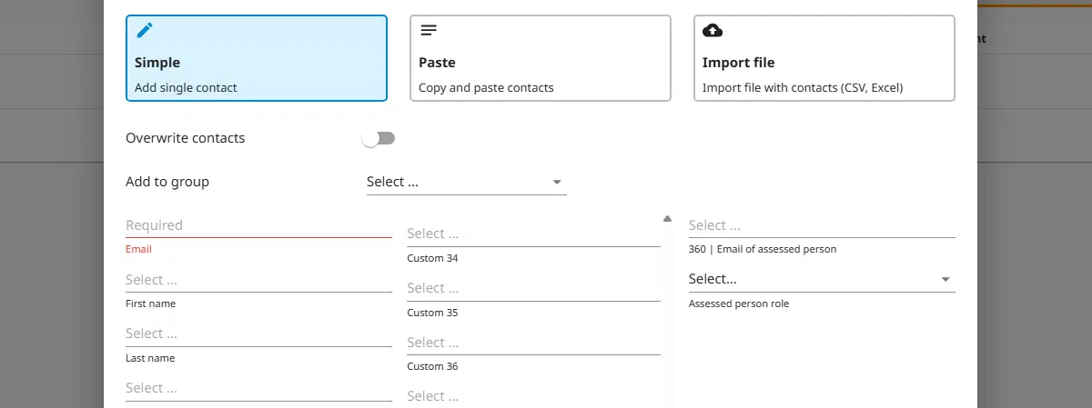 New contacts module