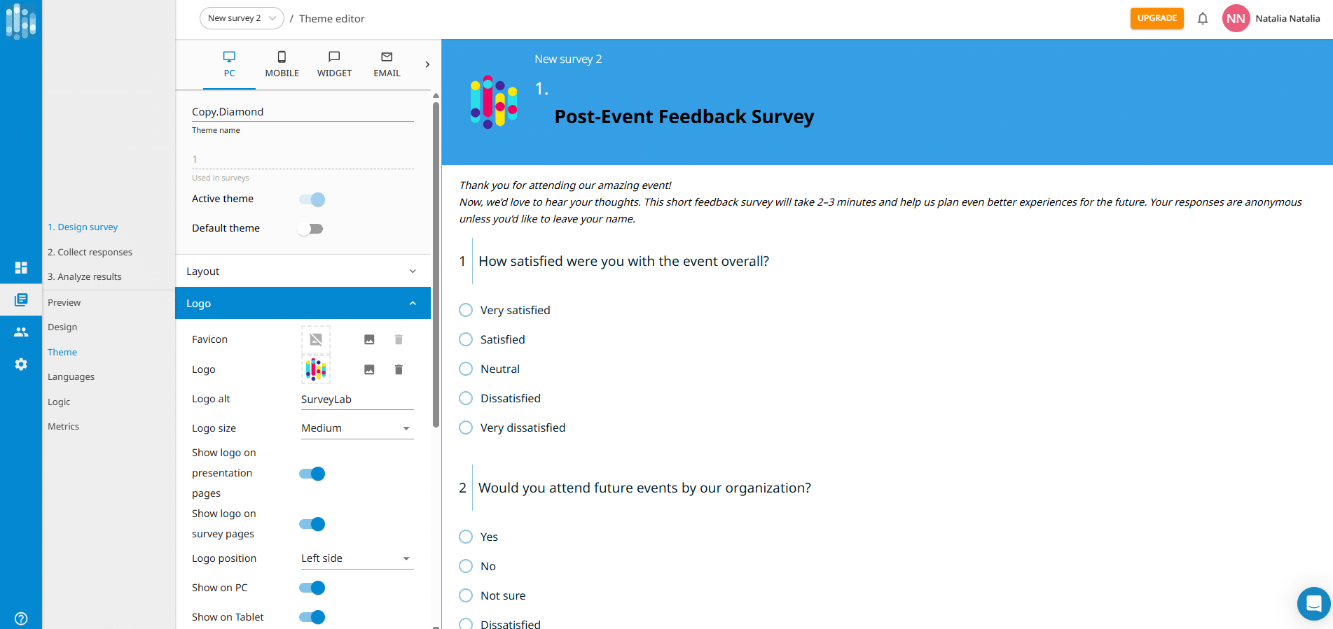 A branded-on survey in SurveyLab to stay relevant with your target audience