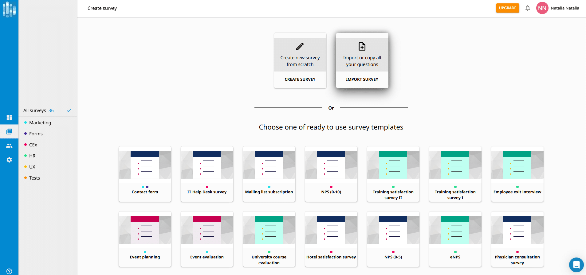 SurveyLab - create an event feedback form with this event feedback survey tool