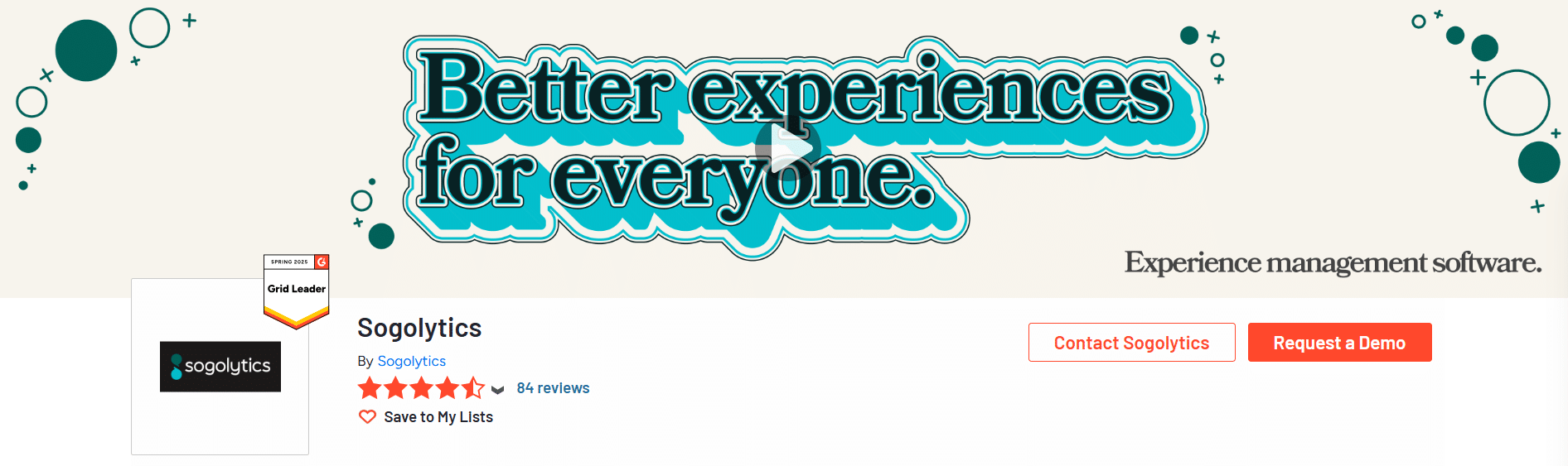Sogolytics overall user reviews score on G2 preferred channels herndon va great cx