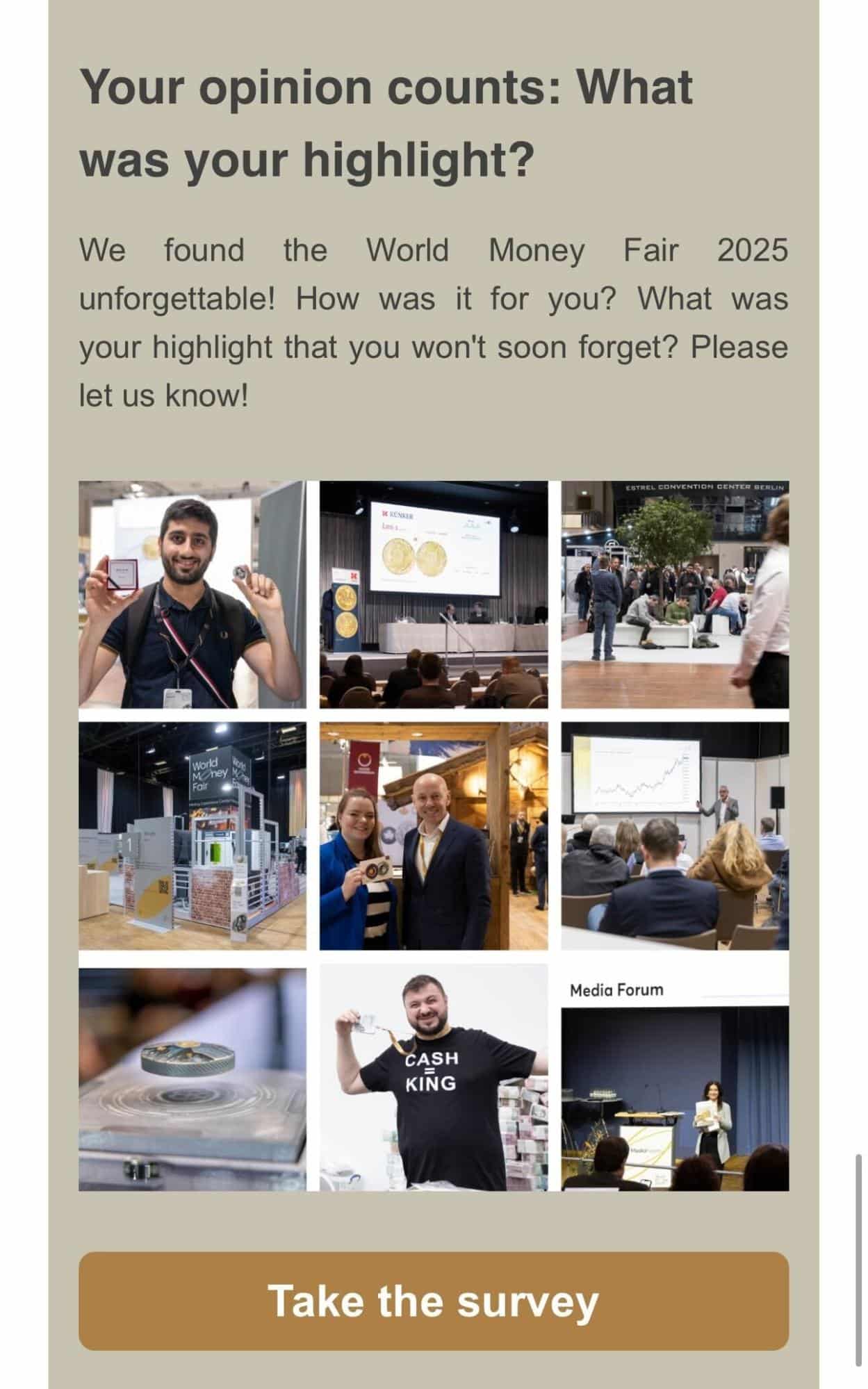Example of a post event feedback survey