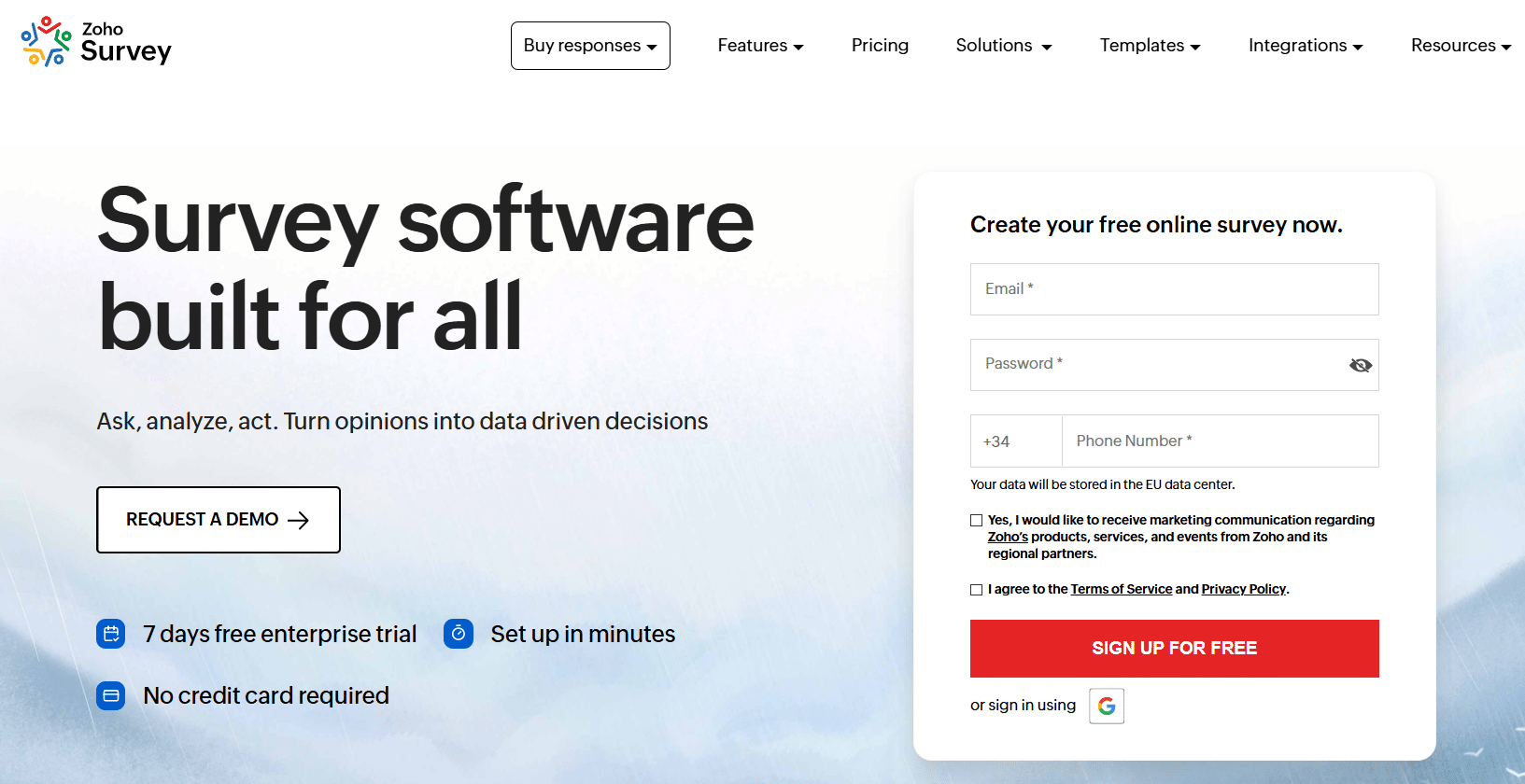 Zoho Survey survey tool